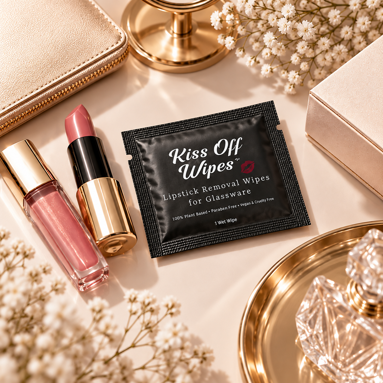 Kiss Off Wipes_ Luxe Beauty Flat Lay